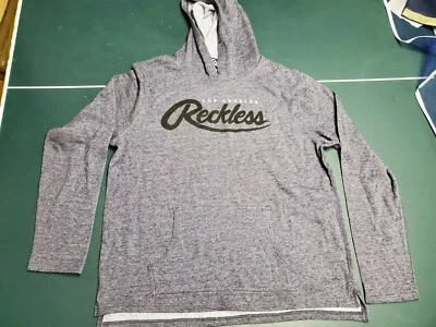 New Young and Reckless Y&R Big R Script Mens Hoodie Heather Navy Free Ship - Image 1 of 4