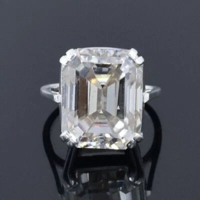 Anillo solitario de diamantes blancos talla VS1/esmeralda natural certificado de 4 quilates de plata 925 Foto 1 de 4