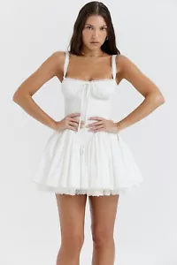 HOUSE OF CB 'Pietra' White Corset Mini Dress /Size XS(T)-US 2-4/BA917 - Picture 1 of 11