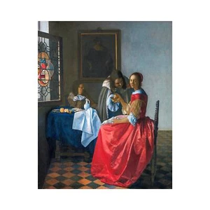 Vermeer, The Girl with a Wineglass, 1662, Pearl Photo Paper, 28" x 35" - Picture 1 of 10