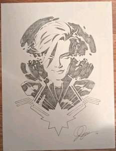 2019 SDCC ALEX GARNER CAPTAIN MARVEL ORIGINAL ART COMMISSION 9" X 12" CAROL - Picture 1 of 1