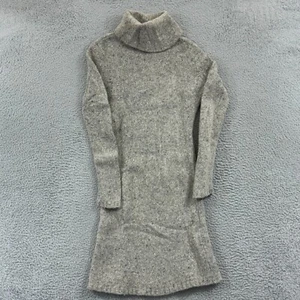 Lauren Ralph Lauren Tunic Dress Women M Beige Turtleneck Wool Alpaca Knit Preppy - Picture 1 of 10
