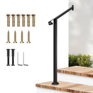 VIVOSUN Wrought Iron Handrails for 1-2 Step Stair Single Porch Post 160° Adjust - Picture 1 of 6