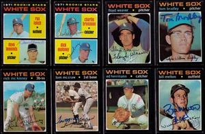 1971 Topps Chicago White Sox 8 DIFF SIGNED Brinkman/Moloney Weaver Herrmann etc - Picture 1 of 2