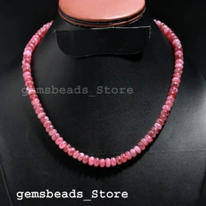 925 Sterling Silver Strawberry Quartz Gemstone Smooth 8MM Necklace Jewelery 18" - Picture 1 of 11