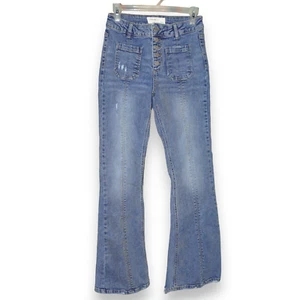 Banjara Y2K Flair High Rise Button Fly Jeans Stein gewaschen Distressed Gr. 5 Neu ohne Etikett - Bild 1 von 6
