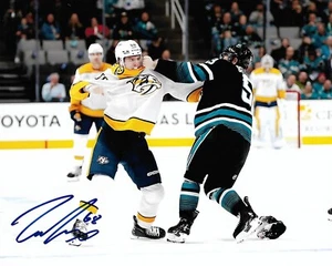 Zachary L'Heureux Signed 8x10 Fight Photo Nashville Predators Autographed COA - Picture 1 of 1