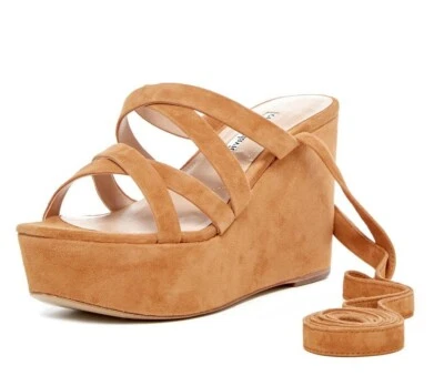 Sandalias Charles David para mujer Parker marrón gamuza cuña tiras talla 10 M - 230840 Foto 1 de 3
