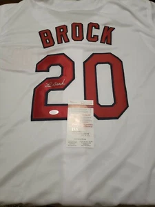 🤩HOF🤩LOU BROCK🤩⚾️⚾️💥SIGNED💥JERSEY💥JSA💥 🌟COA & HOLO🌟AUTO 🌟MINT🌟⚾️🤑🤑⚾ - Picture 1 of 7