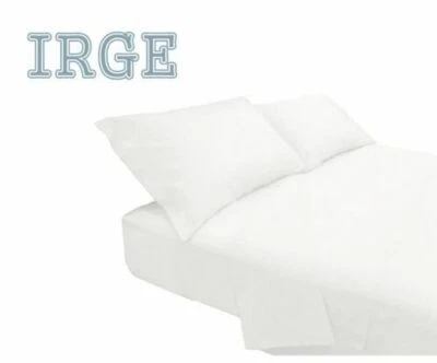 Lenzuola completo  Cotone Lenzuola Tinta Unita Bianco uso B&b,Hotel, fornitura - Immagine 1 di 4