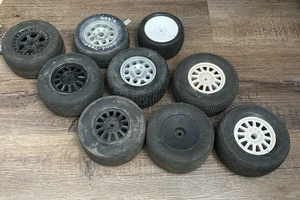 Lot Of 9 RC Car Foam Tires And Wheels - Picture 1 of 9