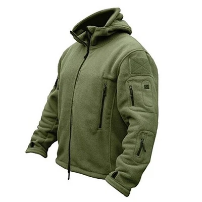  Men's Warm Military Tactical Sport Fleece Hoodie Jacket X-Large Army Green - Image 1 of 4