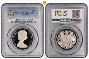 Australia 1973 Coat of Arms 50c Proof Coin PCGS PR69DCAM #9695 - Picture 1 of 1