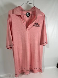 Camisa Polo FootJoy Para Hombres Grande Rosa Isla Del Sol Club Náutico Golf Rendimiento - Imagen 1 de 5