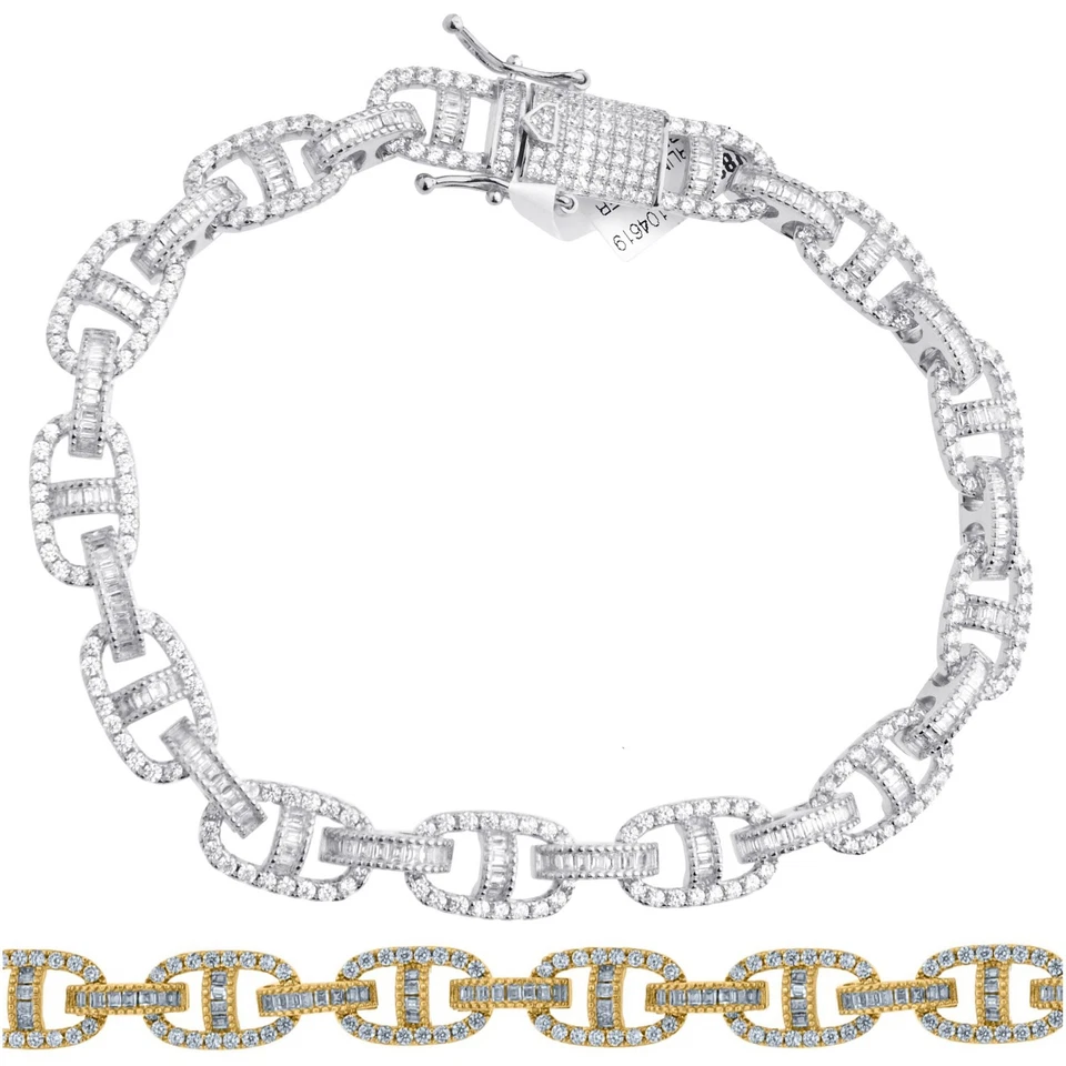 Premium Bling Sterling Silber Armband - G-LINK 10mm - Bild 1 von 1