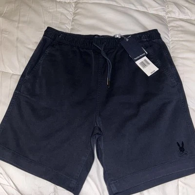 Short Psycho Bunny masculino tamanho 18/20 XL azul marinho Willis stretch tencel novo com etiquetas - Imagem 1 de 4