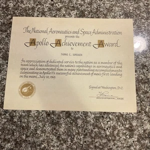Original NASA Apollo Achievement Award July 20, 1969. - Picture 1 of 4