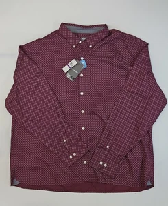 Van Heusen Never Tuck Big Tall langärmliges Herrenhemd rot 2XLT Einzelhandel $ 70 - Bild 1 von 9