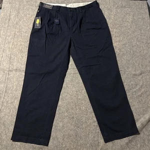 Polo Ralph Lauren Classic Pleated Fit Chino Pants Mens 38x29 Blue NWT New - Picture 1 of 6
