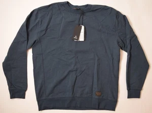 Neu mit Etikett Roark gut getragener Herrenpullover Fleece Rundhalsausschnitt $ 75 M marineblau Baumwolle - Bild 1 von 4