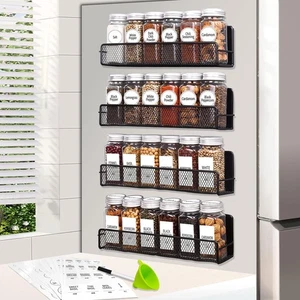 Magnetisches Gewürzregal für Kühlschrank mit Gläsern - enthält 24 Stück 4 Unzen Gewürz - Bild 1 von 4