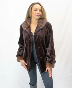 New Sheared Brown Mink Jacket, Italian Premium Label Size M/L Tea Party | Formal - Picture 1 of 11