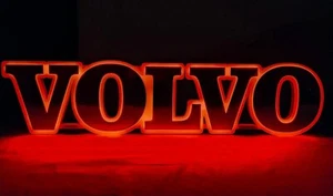 VOLVO Cabin Interior Sign Logo Led Board Silver Mirror, Light 24V, Bed Plate - Picture 1 of 2