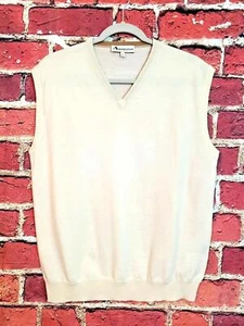 Vintage Aquascutum of London Merino Wool Italian Made Sweater Vest Mens Large L - Picture 1 of 12