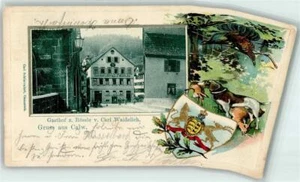 13606560 - 7260 Calw Gasthaus Zum Roessle Carl Waidelich Wappen Lithographie - Bild 1 von 2