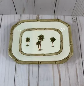VTG Wamasutta Ceramic Octagon Shape Palm Tree Bamboo Soap Dish - Picture 1 of 5
