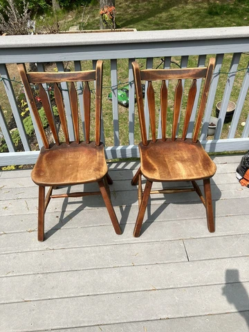 ANTIQUE GENUINE CUSHMAN COLONIAL OF VERMONT MAPLE CHAIRS SET OF 2 (3-70) Cover