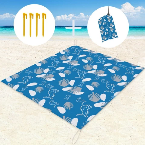 Detroit Lions Waterproof Picnic Mat 59×57in Beach Mat with Storage Bag Cover