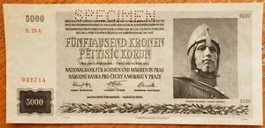 1944 Czechoslovakia Specimen 5000 Korun - Picture 1 of 3