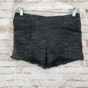 NWT Ann Taylor LOFT Size 2P Petite Black Tweed Frayed Raw Hem Shorts MSRP $59 - Picture 1 of 10