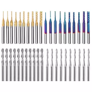 1/8" Shank End Mills CNC Router Bits, 40Pcs, CNC Cutter Milling Carving Bit Set - Picture 1 of 9
