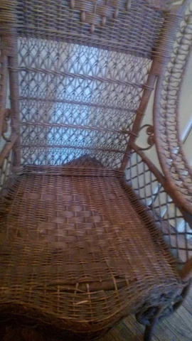 Antique Victorian Wicker Chair Cover
