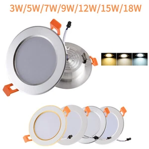 Ultra-thin LED Recessed Ceiling Down Spot Panel Light 3W 5W 7W 9W 12W 15W 18W - Picture 1 of 12