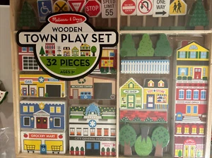 Melissa & Doug Wooden Town Playset with Storage Box NIB/SEALED Wood Creative - Picture 1 of 7
