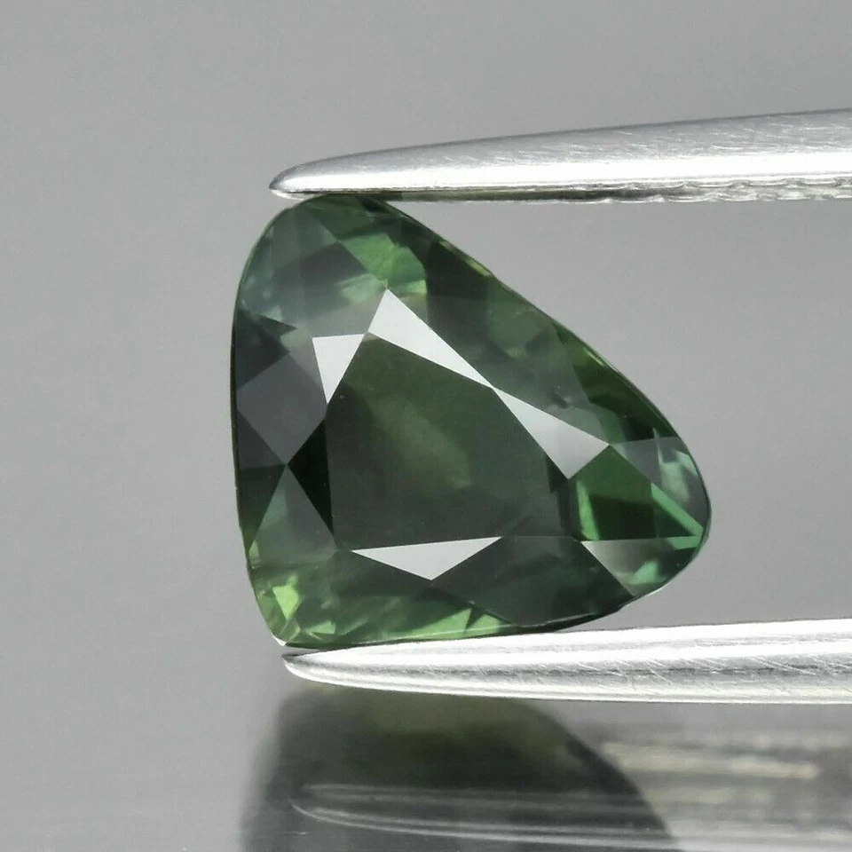 AIG Certified VS 2.08Ct Natural Green Sapphire Heated Pear Cut Loose Gemstone - Image 1 of 2