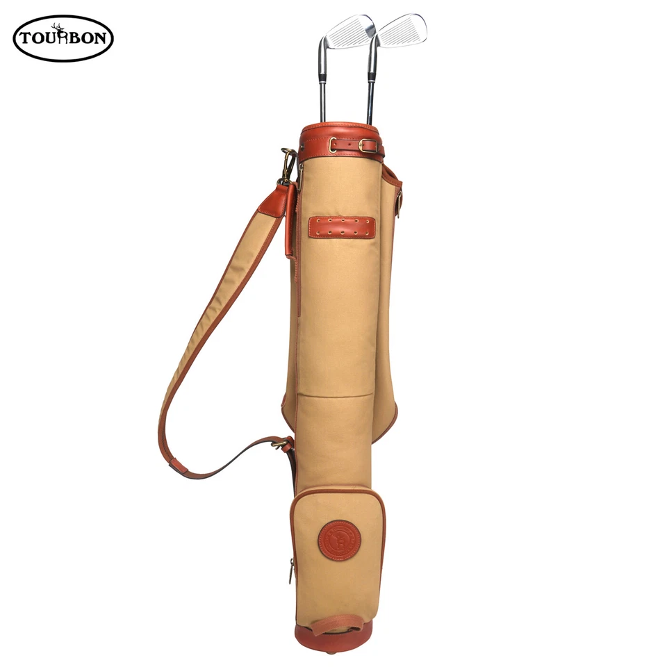 Bolsa de golf de lona TOURBON para 7-9 palos domingo portátil bolsa de tren de transporte 4 colores Foto 1 de 4