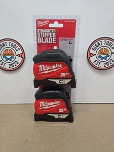 Milwaukee 25' Magnetic Compact Tape Measure (2 Pack) - 48-22-1025 - Picture 1 of 2