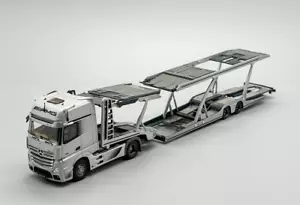 Camión remolque AMG Actros Gigaspace 4x2 plateado modelo coche de metal fundido a presión 1:64 - Imagen 1 de 12