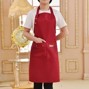 Canvas Apron Women and Men Cooking Kitchen Aprons,Chef Apron with 2 Pockets USA - Picture 1 of 24