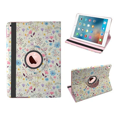 Case For Apple iPad Pro Multi Colour Flower Design 360 Degree Rotating Cover - Image 1 of 4