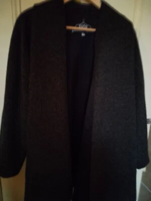 Alpaca Swing Coat. Dark Grey. Size 12. Beautiful.  Ptp 55cm/L 85 cm. Lapels. - Image 1 of 4