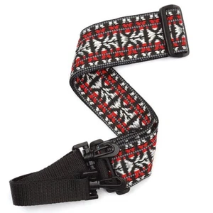 D'Addario Woven Banjo Strap Hootenanny  Red and Silver - Picture 1 of 15