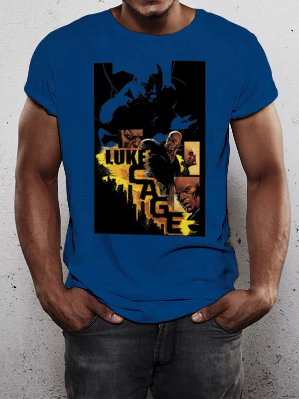 Luke Cage Ciudad Azul Unisex Camiseta Oficial Licenciada De Marvel Carl Lucas - Imagen 1 de 1