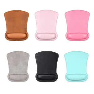 Leather Mouse Pad with Wrist Rest Support & Non-Slip Base , Durable Ergonomic - Picture 1 of 12