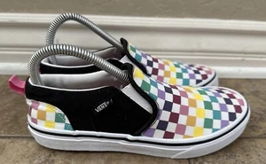 VANS Slip On Multi-colored Checkered Skateboard Shoes Multicolor Missy Sz 5.5 - Picture 1 of 8
