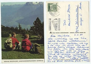 24917 - Jóvenes caminantes - Dt. Jugendherbergswerk - Postal, usada el 3.1.1969 - Imagen 1 de 1